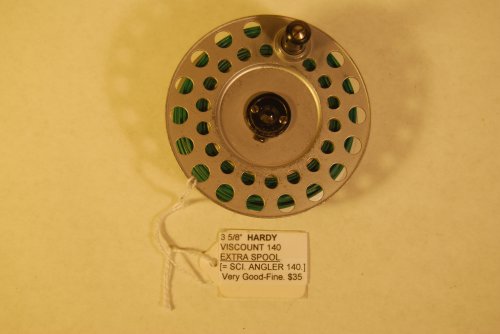 3 5/8 HARDY VISCOUNT 140 EXTRA SPOOL. [Same reel as Scientific Angler 140]. Plastic spool latch cover.